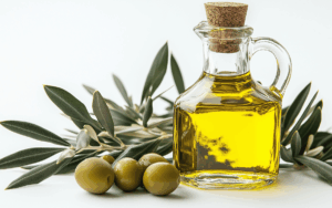 Ampolles d’oli d’oliva verge extra en línia d’envasat